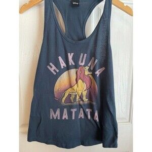 Disney Hakuna Matata Blue Lion King Tank Top Shirt Size M